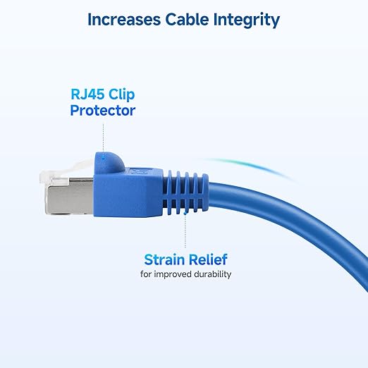 Cable Matters 100-Pack Cat6 / Cat5e RJ45 Strain Relief Boots, RJ45 Boot, Cat 6 Boot, Cat6 Ethernet Boots, Blue, Suitable for 6.5mm (0.25in) Ethernet Cables