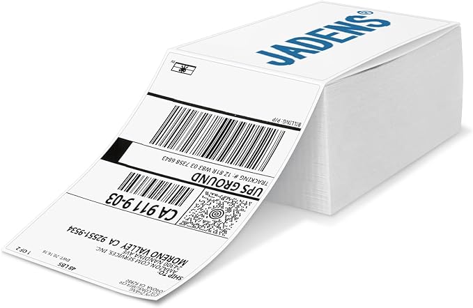 JADENS Thermal Labels 4x6-500 Labels, Compatible with Rollo, Brother, Zebra and Most Thermal Printer, Perforated, Commercial Grade, Doesn't Compatible with Dymo