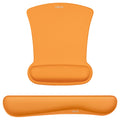 MOSISO Wrist Rest Support for Mouse Pad & Keyboard Set, Ergonomic Mousepad Non-Slip Base Home/Office Pain Relief & Easy Typing Cushion with Neoprene Cloth & Raised Memory Foam, Orange
