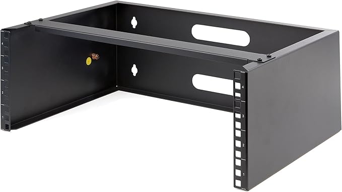 StarTech.com 4U Wall Mount Network Rack - 14 Inch Deep (Low Profile) - 19" Patch Panel Bracket & com 8 Outlet Horizontal 1U Rack Mount PDU Power Strip for Network Server Racks
