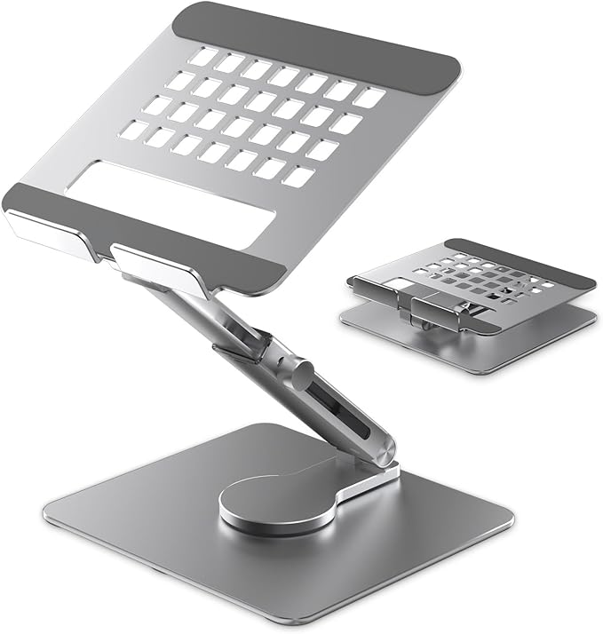 Tablet Stand, Height Adjustable with 360 Rotating Base - Desk Stand Holder, Rotating Display Stand for All 5.8-12.9” iPad Samsung Phone Tablet Kindle E-Reader and More
