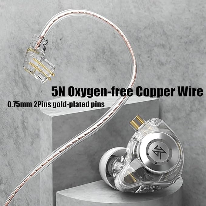 keephifi KZ EDX Pro in Ear Monitors KZ Headphones IEM Earphones with Dual DD HiFi Stereo Sound Earphones Wired Noise Cancelling Gaming Earbuds (Cyan, No Mic)