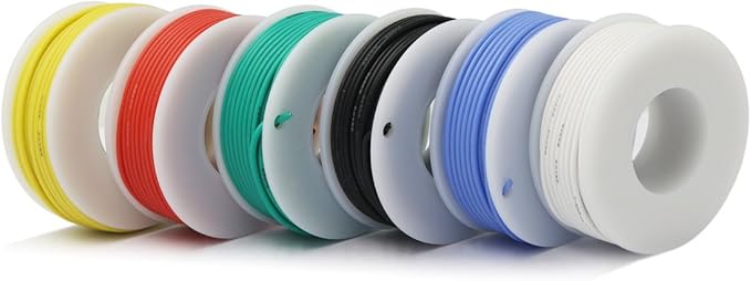 CBAZY™ Hook up Wire Kit (Stranded Wire Kit) 20 Gauge Flexible Silicone Rubber Electric Wire 6 Colors 19.6 feet Each 20 AWG