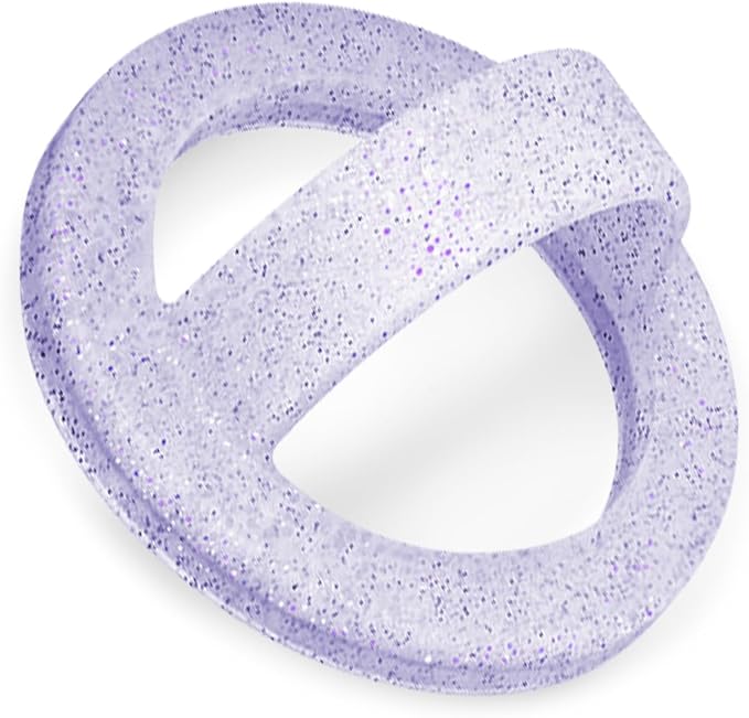Magnetic Silicone Ring Grip Phone Holder, Loop Grip Phone Holder,Magnetic Phone Loop,Magsafe Phone Grip,Compatible with Magsafe for iPhone 16/15/14/13/12 Series (Purple Sparkle)