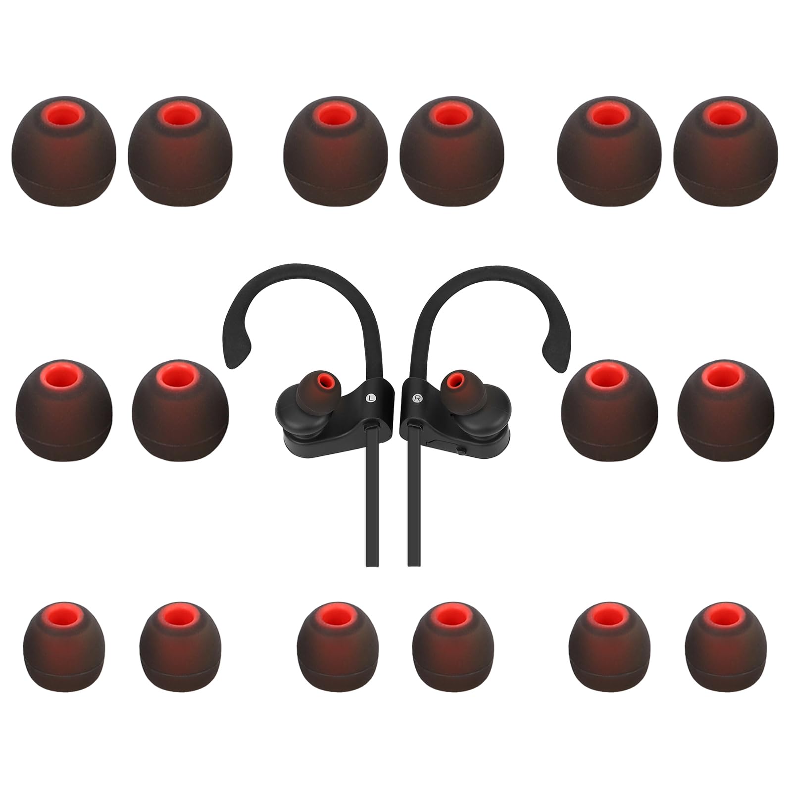 TSZYYM Earbud Tips Ear Bud Tips Soft Anti Slip Washable and Reusable Silicone Replacement Earbud Tips Fit Most in-Ear Earbuds(Inner Hole 3.8mm -5.1mm) 18pcs S M L
