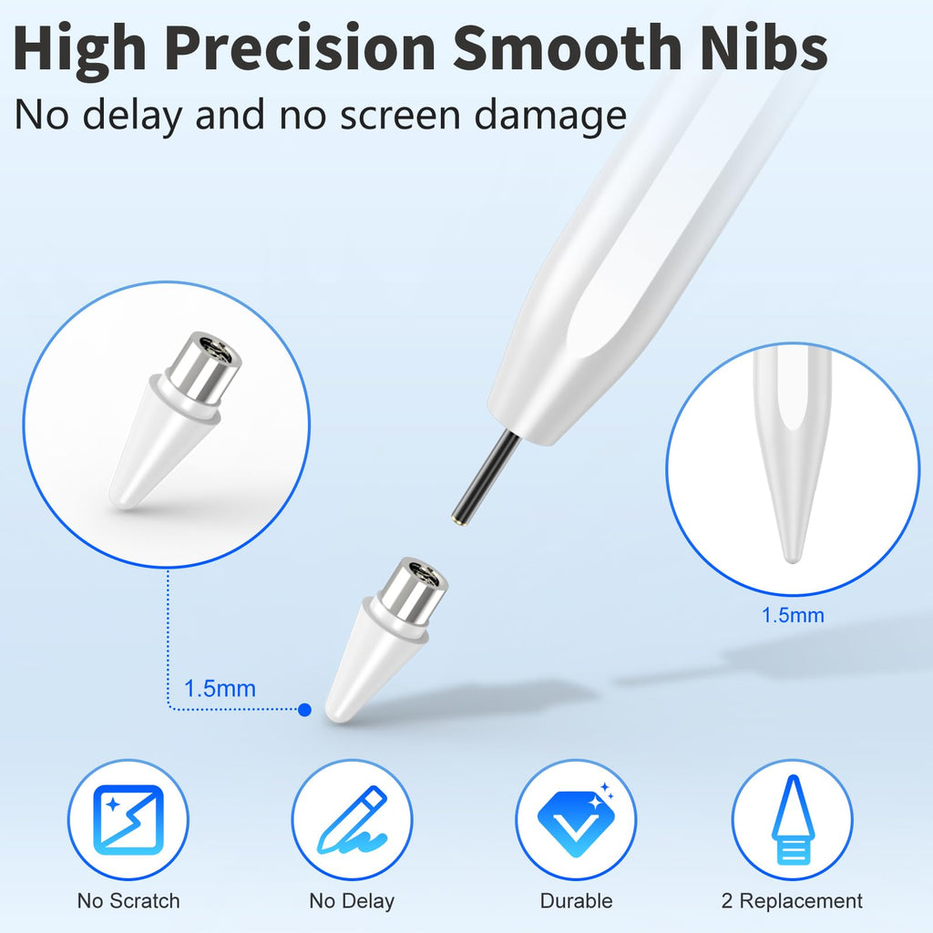 Stylus Pen for iOS&Android Touch Screens, Active Pencil for Samsung, Smart Digital Stylus Pens for Lenovo/Vivo/Mi/HUAWEI and Other Tablets, iPhone/Samsung/Google Pixel Smart Phones for Drawing&Writing
