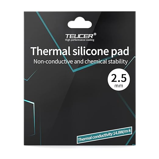 Thermal Pad 14.8 W/mK, 120x120x2.5mm, Non Conductive Heat Resistance High Temperature Resistance, Silicone Thermal Pads for Laptop Heatsink GPU CPU LED Cooler (2.5mm)