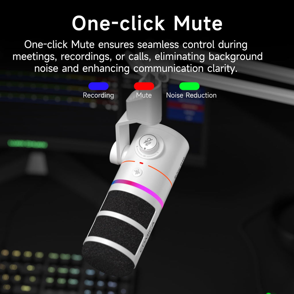 COMICA EJoy D10(A) USB/XLR Dynamic Gaming Mic with Boom Arm, Noise Cancel