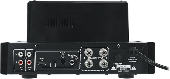 Rockville BluTube LED 70W Tube Amplifier Home Theater Stereo Receiver with Bluetooth, HDMI & Optical, Black with Blue Lights - Perfect for Audiophile Music, Home Theater & Gaming