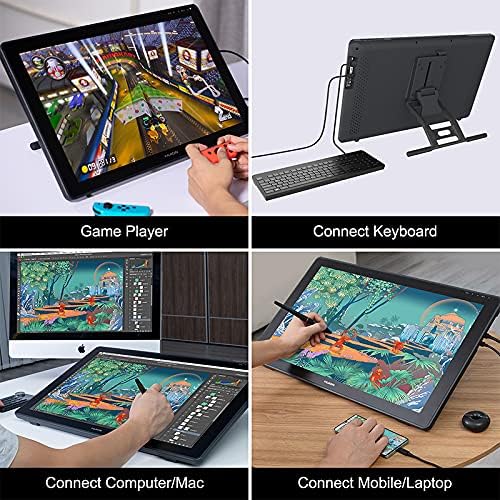 HUION Kamvas 24 QHD Drawing Tablet with Screen, 2.5K Graphics Art Tablet, 23.8inch Drawing Monitor USB-C Connection for Artist, Work with Mac, Windows, Linux, Android