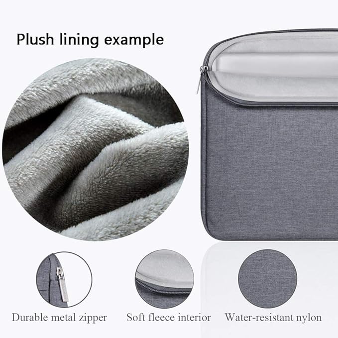 Voova Laptop Sleeve Carrying Case 14 15 Inch Compatible with MacBook Air 15 M2/M3/M4 2022-2025, MacBook Pro 15, Hp Chromebook 14, Waterproof Slim Computer Cover Bag,Grey