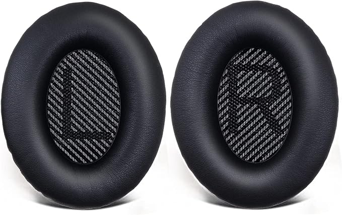 Replacement Ear Pads for Bose QuietComfort 35 35 II 15 25(qc 35 25 15/QC35 ii), Headphone Ear Covers, High Density Memory Cotton, Soft Leather, Adaptive Noise Isolation Headphones Pads Cushions