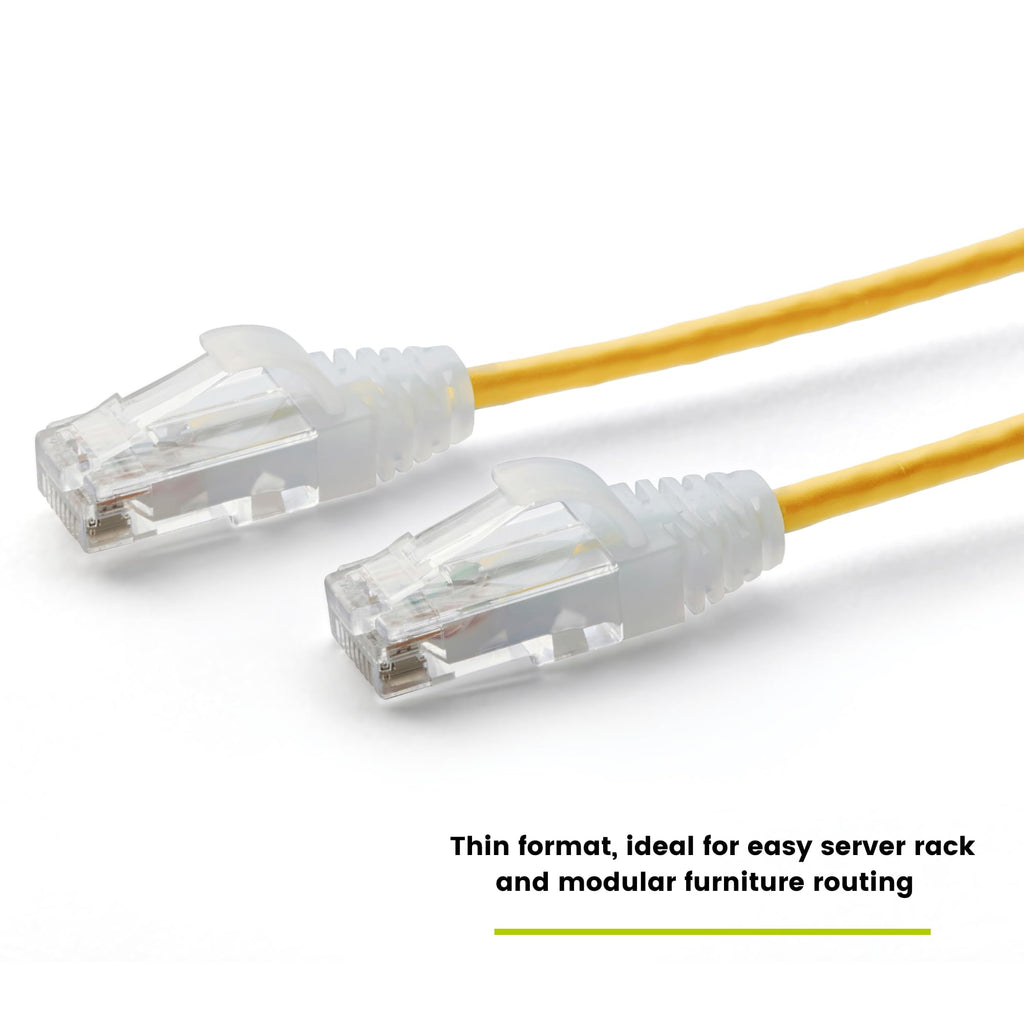 TRUECABLE Cat6 Component Rated Patch Cable, Unshielded (U/UTP), 14ft, Yellow, 28AWG Stranded Pure Copper, Snagless 10G High-Speed Ethernet Cable, PoE++ 4PPoE 100W, UL Listed, RoHS-3, 5 Pack