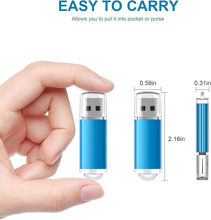 TOPESEL 2pack 128GB USB 3.0 Flash Drive High Speed 128G Thumb Drive Memory Stick Jump Drive USB Zip Drive for PC laptops, Tablets, TVs, car Audio (Blue)