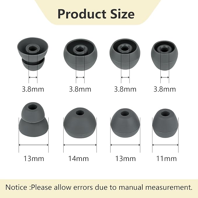 Ear Bud Covers Silicone Replacement Earbud Tips Compatible with Powerbeats Pro Beats Wireless Earphone Headphone Ear Tips 4 Pairs
