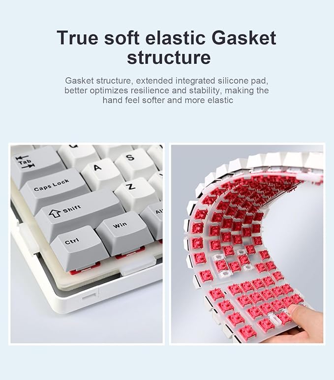 x Aula F99 Pro Wireless Mechanical Gaming Keyboard,Gasket Hot Swappable Custom Keyboard RGB Backlit Pre-lubed Switches PBT Keycaps 2.4GHz/USB-C/BT5.0 Computer Keyboards for PC/Tablet/Xbox/PS4/PS5