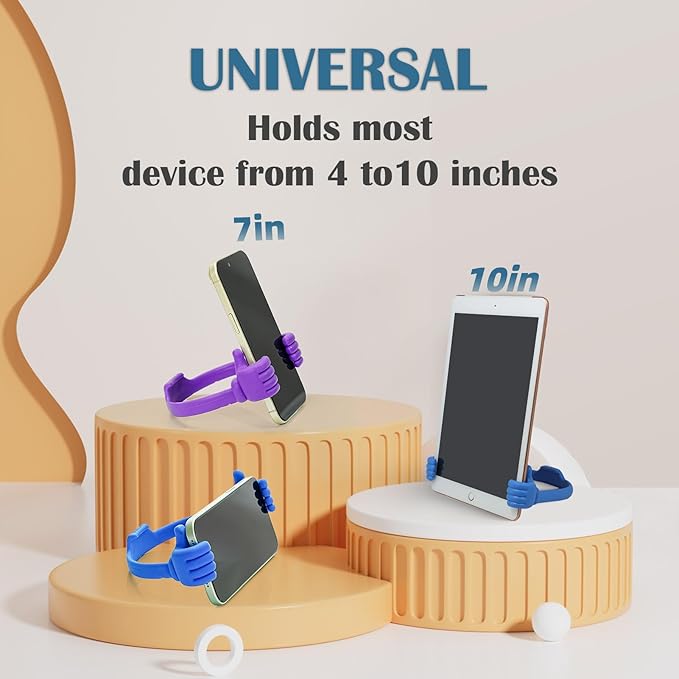 Honsky Thumbs up Cell Phone Stand,Stocking Stuffers Idea,Ok Stand Tablet Stand Cradle for Desk,Smartphone Cellphone Mobile Phone Tablets - Universal Adjustable Flexible - Light Purple