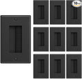 Iwillink Brush Wall Plate (10 Pack), Cable Pass Through Insert for Wires, Single Gang Cable Access Strap, Wall Socket for HDTV, Home Theater Systems - Black