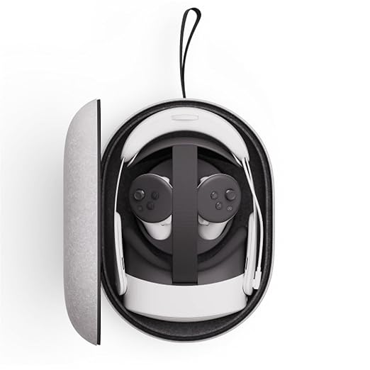 Meta Quest Carrying Case — Works with Meta Quest 3/3S — Premium Style and Protection — Fits Quest 3/3S, Touch Plus Controller, Headstrap, Active Straps, Charging Cable and Adapter
