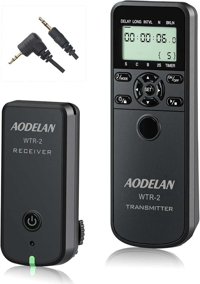 for Canon EOS Camera Wireless Shutter Remote - Intervalometer Timer Compatible with R6, 850D, 90D, 80D, 70D, R, Ra, RP; Replacement RS-60E3 Cable