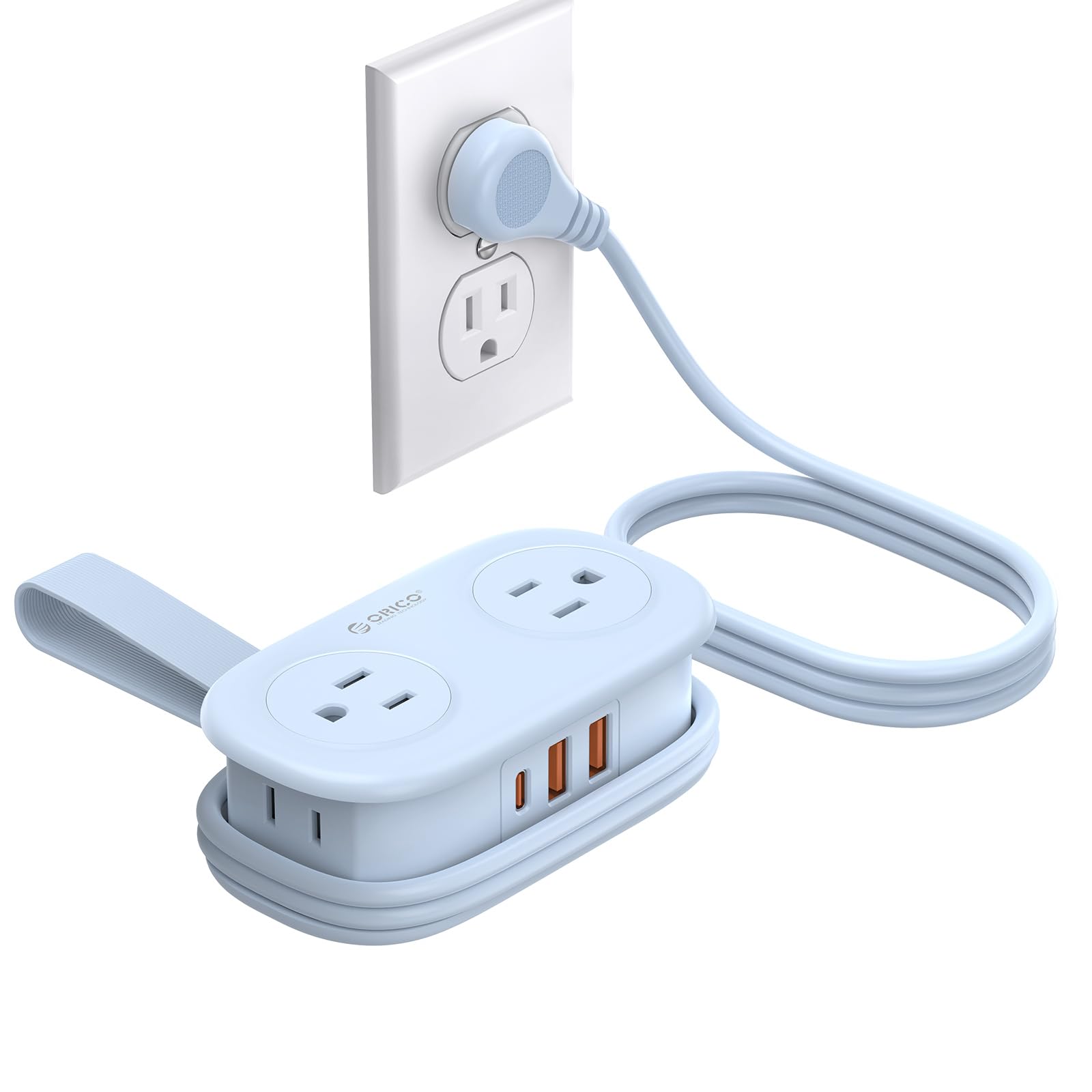ORICO Travel Power Strip PD20W with 4 AC Outlets 3 USB Ports (1 USB-C)