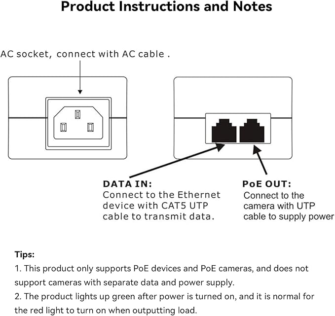 Gigabit PoE+ Injector Adapter - 30W 48V Power Over Ethernet Plus - 10/100/1000Mbps, IEEE 802.3af/at Compliant - Up to 100 M (328 ft) Range, by ThePoEstore