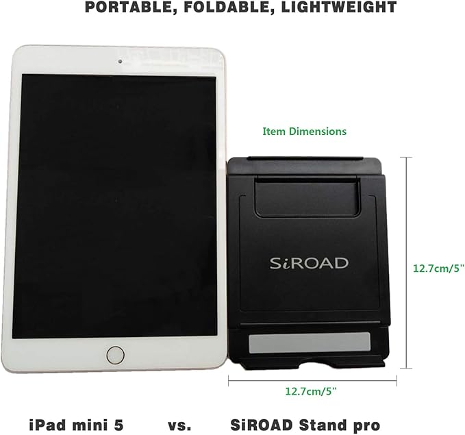 Foldable Portable and Angle Adjustable Phone Tablet Stand Holder for Desktop,Compatible with iPhone 15 14 13 12 11 iPad Pro Air Mini Kindle Galaxy Google PIXL (Large Size)