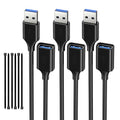 USB Extender Cord 0.5FT(3 Pack), USB 3.0 Extension Cable, USB A Male to Female, Compatible for USB Flash Drive, Hard Drive, Card Reader, Webcam, Printer, Keyboard, Mouse, Playstation, Xbox, VR Headset