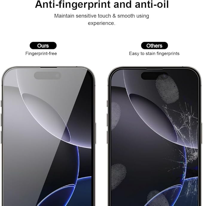 2 pack Full 9H+ 12 FT Military Grade Glass Screen Protector for iPhone 16 Pro + 2 pack Camera Lens Protector with easy Installation Frame Case Friendly 9H+ Hardness HD Clear Anti-Scratch Glass Full Edge Coverage 6.3" 16Pro