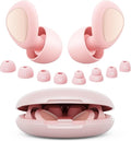 Ear Plugs for Sleeping Noise Cancelling, 45dB Reusable Silicone Ear Plugs for Concert, 8 Tips Earplugs for Noise Reduction, Hearing Protection Earplugs for Sleep, Concert, Snoring, Work, Pink