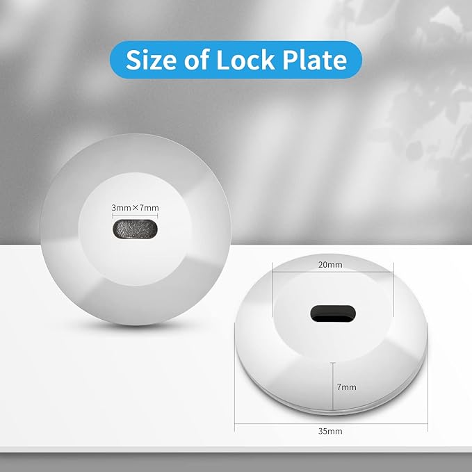 5 Pack Anchor Plate Adhesive Security Plate with Slot for Computer Lock Security Cables to Lock Down Laptops, Tablets, Monitors,for iPhone Smart Phone, MacBook Pad Ipad, Tablet, Other Device