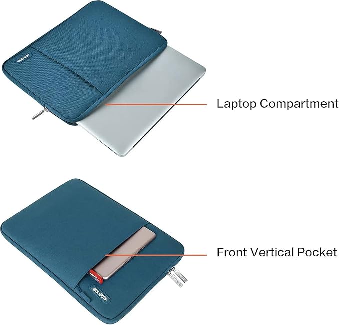 MOSISO Laptop Case 13 inch, 13 inch Laptop Sleeve Compatible with MacBook Air M4 M3 M2 M1 2025-2018 / Pro M2 M1 2025-2016, Polyester Vertical Computer Sleeve Bag with Pocket, Deep Teal
