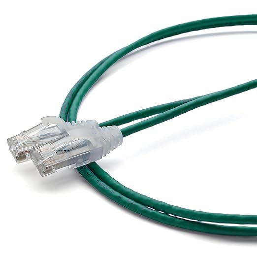 TRUECABLE Cat6 Component Rated Patch Cable, Unshielded (U/UTP), 3ft, Green, 28AWG Solid Copper, Snagless 10G High-Speed Ethernet Cable, PoE++ 4PPoE 100W, UL Listed, RoHS-3, 1 Pack