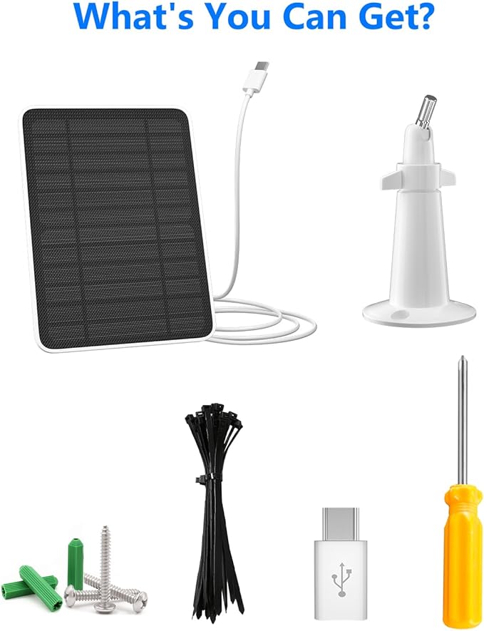 Solar Panel Charger Compatible with Reolink Argus 2E/Eco Ultra/Go PT Plus/Go Plus/Argus 3 Pro/Argus PT, 5W Solar Panels for Reolink Battery Camera, IP65 Waterproof 10ft Cable Secure Wall Mount, 3 Pack