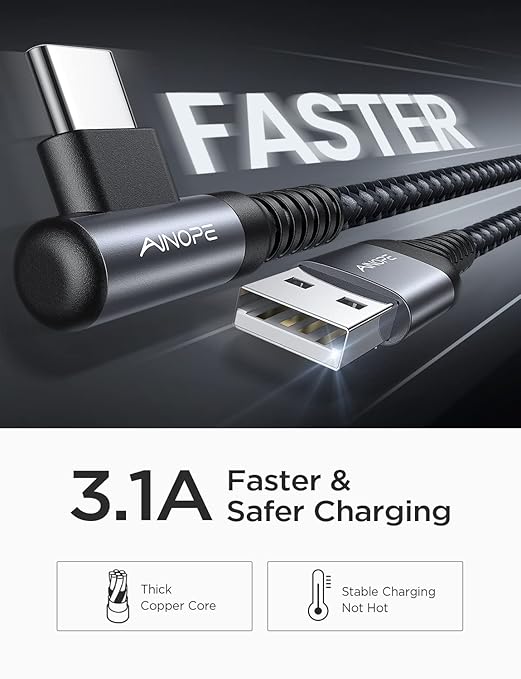 AINOPE 2 pac 1M Nylon Braided USB C Charging Cable Compatible with Galaxy S21+ Ultra, iPad mini/Air/Pro, Pixel 6X
