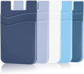 SS Card Holder for Phone Case - Silcone Stick On Credit Card Phone Wallet for Men & Women, Ultra-Thin & Portable, Compatible with iPhone/Android/Samsung Galaxy, Holds Cards & Cash, Hands-Free (5 pack)