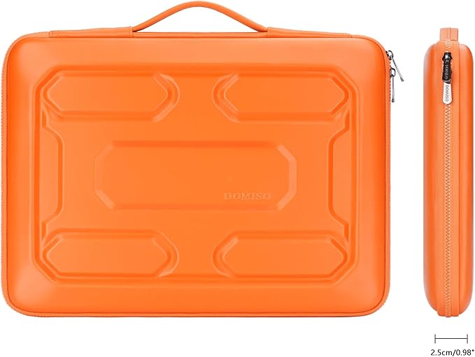 DOMISO 13.3 inch Laptop Sleeve with Handle Shockproof Computer Bag Waterproof EVA Protective Carrying Case for 13-13.3 inch Notebooks/13 MacBook Air/MacBook Pro Retina/Dell XPS 13/HP,Orange