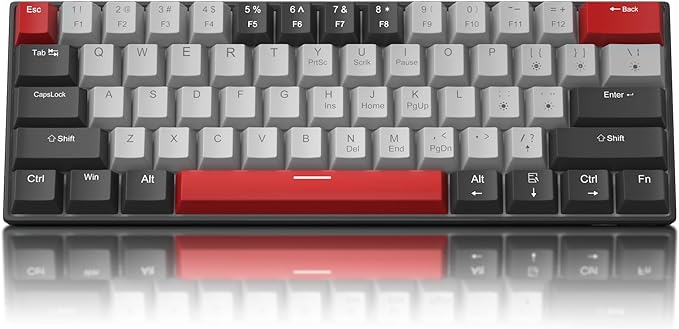 60% Mechanical Gaming Keyboard,Mixed Color Keycaps Gaming Keyboard with Clicky Blue Switches, Detachable Type-C Cable Mini Keyboard with Blue LED Light for/PC/Laptop