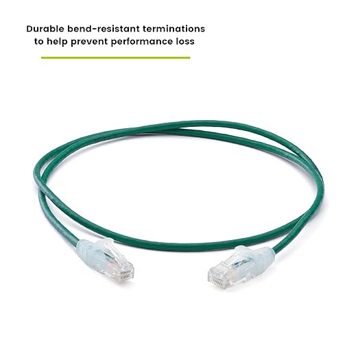 TRUECABLE Cat6 Component Rated Patch Cable, Unshielded (U/UTP), 2ft, Green, 28AWG Solid Copper, Snagless 10G High-Speed Ethernet Cable, PoE++ 4PPoE 100W, UL Listed, RoHS-3, 5 Pack