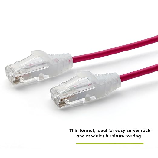 TRUECABLE Cat6 Component Rated Patch Cable, Unshielded (U/UTP), 10ft, Red, 28AWG Solid Copper, Snagless 10G High-Speed Ethernet Cable, PoE++ 4PPoE 100W, UL Listed, RoHS-3, 1 Pack