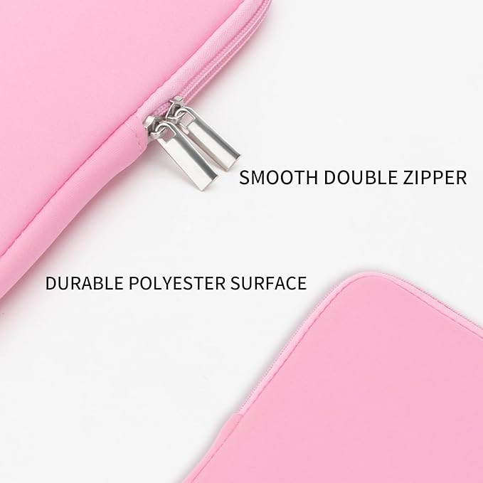 RAINYEAR 13 Inch Laptop Sleeve Compatible with 13.3" MacBook Air/Pro M1 M2 M3 M4 A3240 A3113 A2681 A2337 A1932 A2179 A2338 A1706 A1708 Carrying Bag Protective Cover Soft Case (Pink, Upgraded Version)