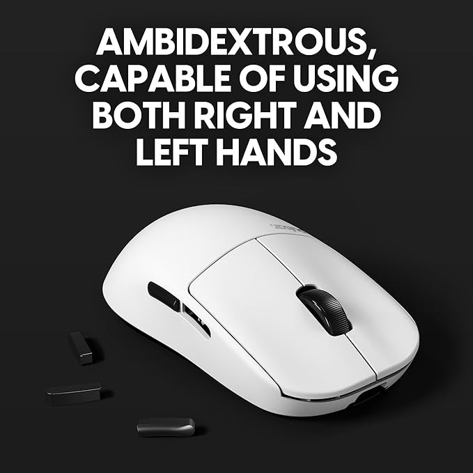 Pulsar Gaming Gears X2A mini Wireless Gaming Mouse, Ultra Lightweight 1.94 oz (55 g), Ambidextrous, Optical Switch, 2.4 Ghz 1 ms, 26000 DPI, PAW3395 Sensor (Mini, Wireless, White&Black)