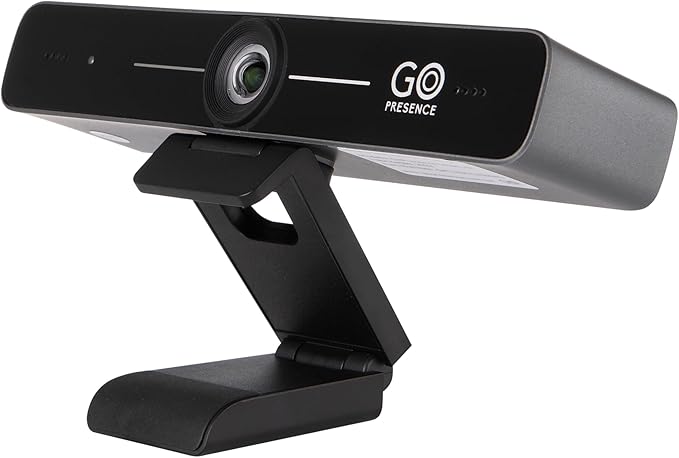 Smart 4K Compact Video Conference Camera – Ultra HD 120° Wide Lens, AI Auto-Framing, Noise-Cancelling Mics, 20ft Pickup, Plug-and-Play USB for All Video Conference Platforms – Small Rooms