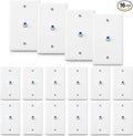 1-Port TV Cable Wall Jack F Connector Coax Video Jack Single Gang Wall Plates (Blue, 16 Pcs)
