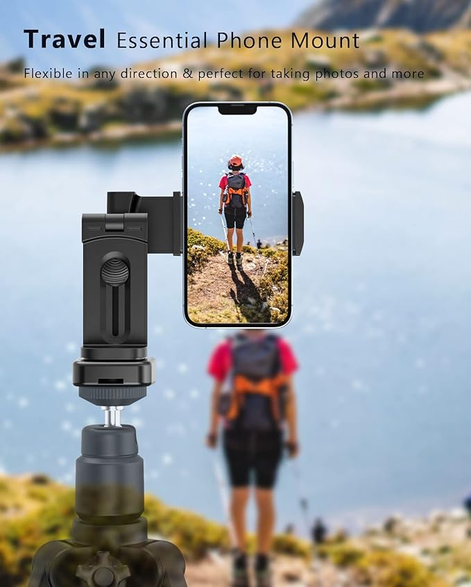 MiiKARE Travel Essentials Airplane Phone Holder, Universal Handsfree Phone Mount for Flying with 360 Degree Rotation, Travel Must Haves Phone Stand for Desk, Tray Table, Pro&Pro