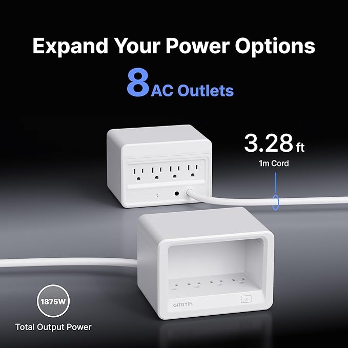 Gitryin 1 Type-C Retractable Wall Charger with USB A Port and 11-in-1 Desktop Charging Station with 3 Type-C Retractable Wall Chargers