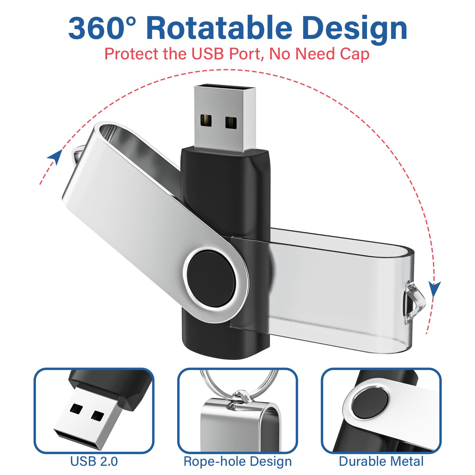 32GB Flash Drive 10 Pack, Wooolken USB 2.0 Thumb Drives Memory Stick