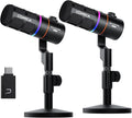EJoy D10 PRO(D) Combo Dual-Channel Wireless USB Gaming Microphone – RGB Dynamic Mic with Wired/Wireless Modes, XLR/USB-C, Real-Time Monitoring, Studio Mic for Gaming, Streaming, Podcast, Recording