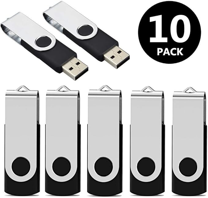 Aiibe 32GB USB 3.0 Flash Drive 10 Pack 32GB USB Flash Drives Bulk Thumb Drive USB Drive USB Stick Jump Drive 32GB 3.0, Black