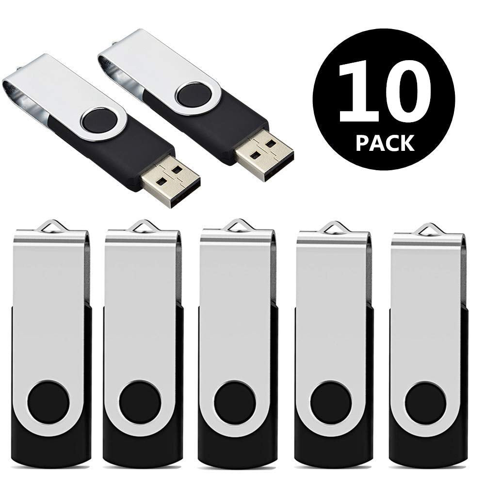 Aiibe 10 Pack 16GB Flash Drive 16GB USB 3.0 Flash Drive USB Drives USB 3.0 Memory Stick Thumb Drive Bulk 16 GB (Black)